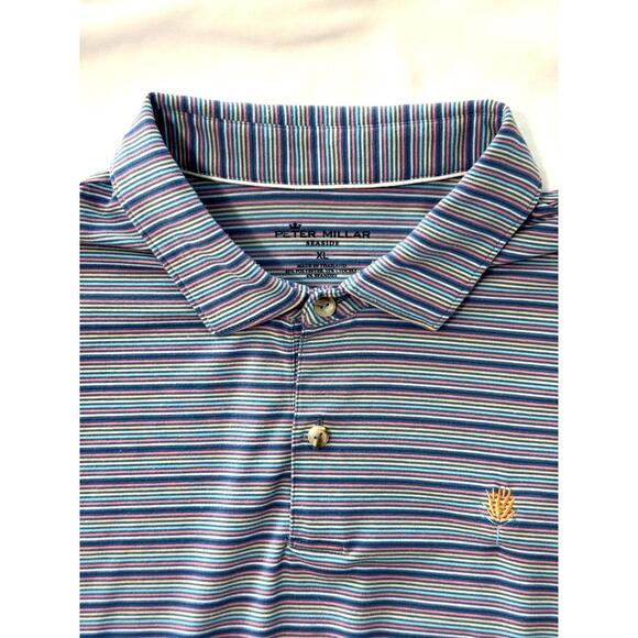Peter Millar Other - Peter Millar Seaside Men's XL Polo Shirt Short Sleeve Lyocell Golf Casual Blue